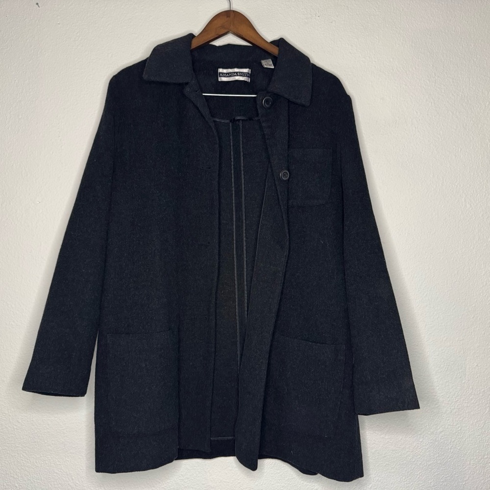 Vintage Amanda Smith Wool Cashmere Chore Jacket Size 14 Classic Vintage Academia - Picture 7 of 15